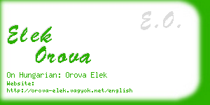 elek orova business card